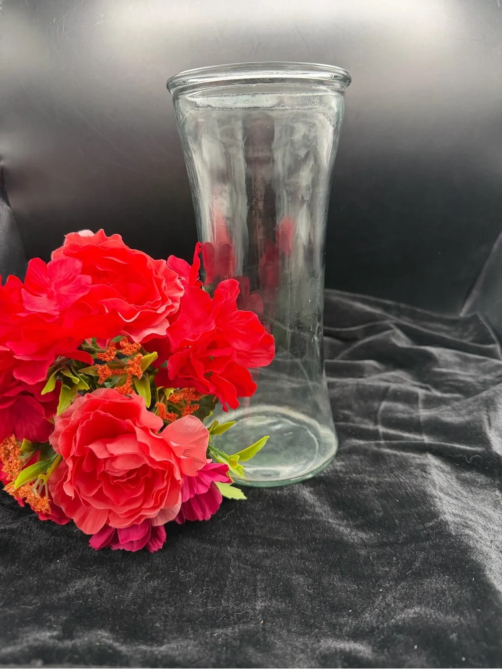 Tall Clear Glass Decorative Vase - Transparent Home Accents